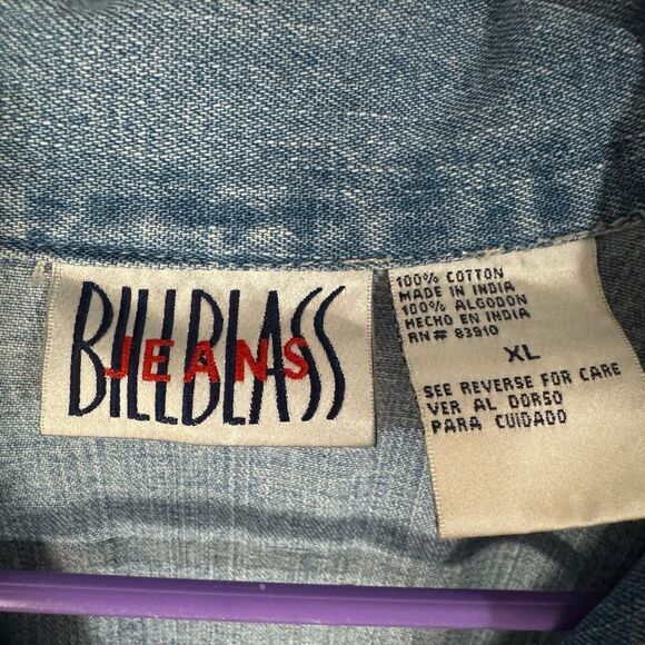 Bill Blass Vintage Light Wash Denim Blazer XL - Picture 5 of 5